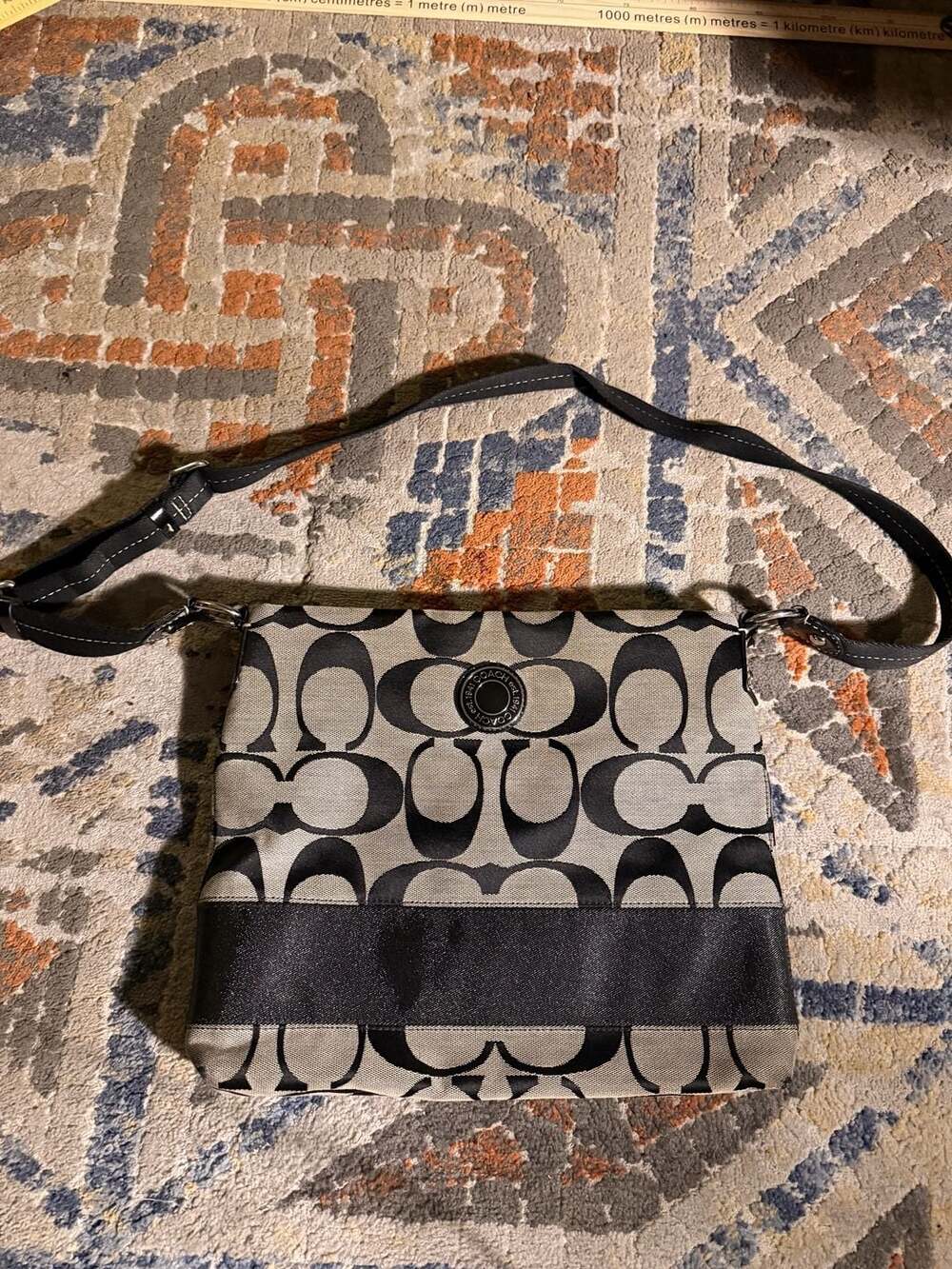 Coach Signature Stripe File Crossbody Bag F19220 (i)